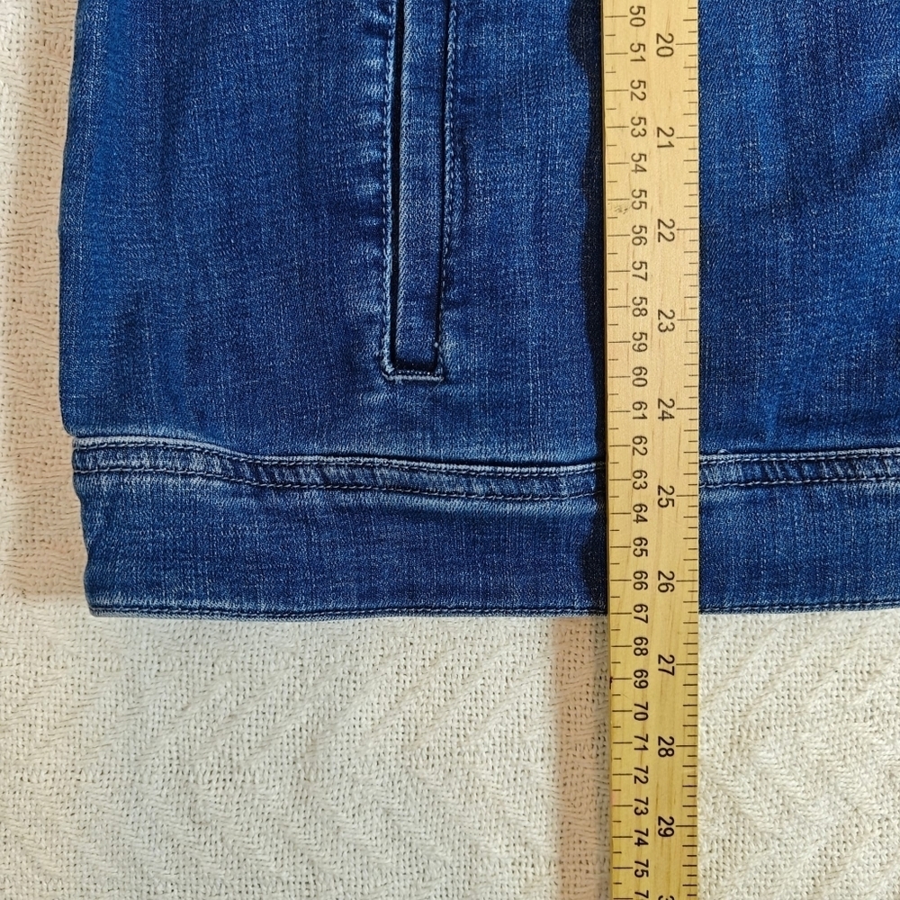 Chico's Design Artsy Embroidered Distressed Jean Jacket Size 4 XXL BohoArtsy - Picture 10 of 12